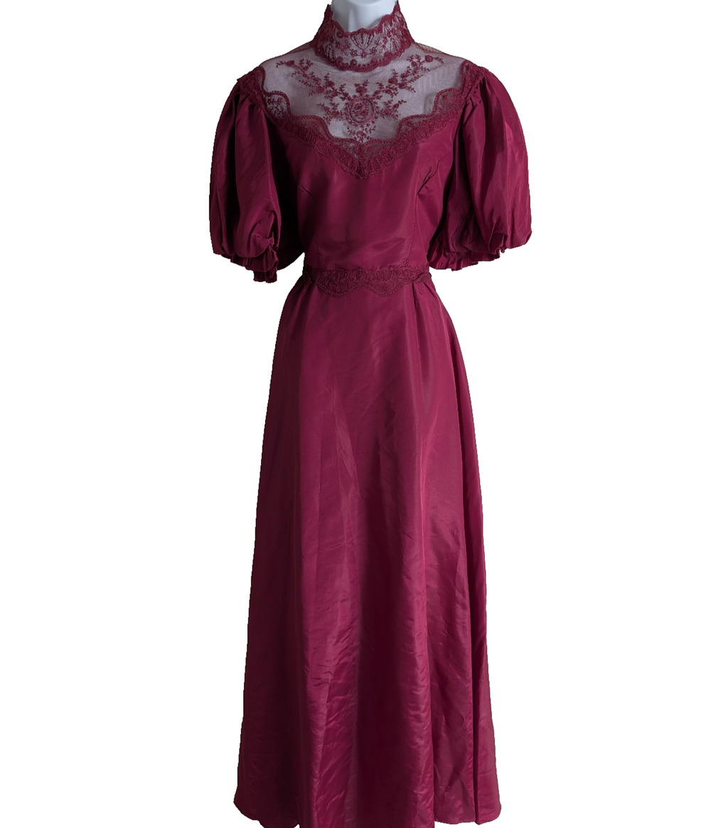 Vintage Dance Allure Dress Women Medium Victorian Whimsigoth Lady Event Maxi 70s